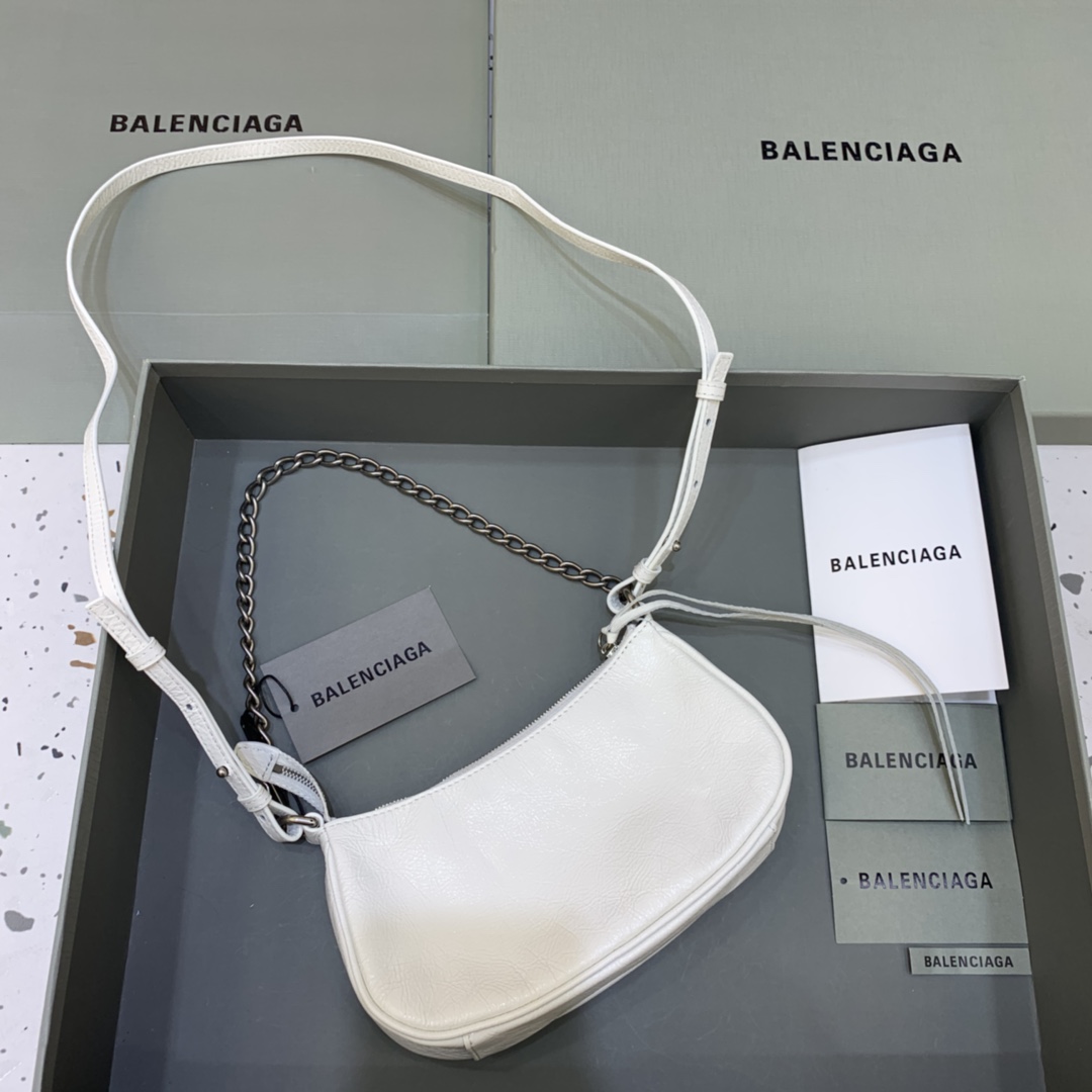 Balenciaga Le Cagole Mini Bag With Chain Shoulder Bag White